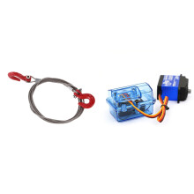 2 Pcs RC Car Part:1 Pcs Car Crawler Steel Tow Rope with Hooks & 1 Pcs  Plastic Waterproof Receiver Receiving Box