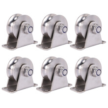 6Pack U-Type Stainless Steel Pulley Block Mute Bearings  Sliding Roller Track Wheel