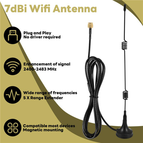 WiFi Antenna Booster 2.4GHz 7dbi WLAN wireless LAN 1