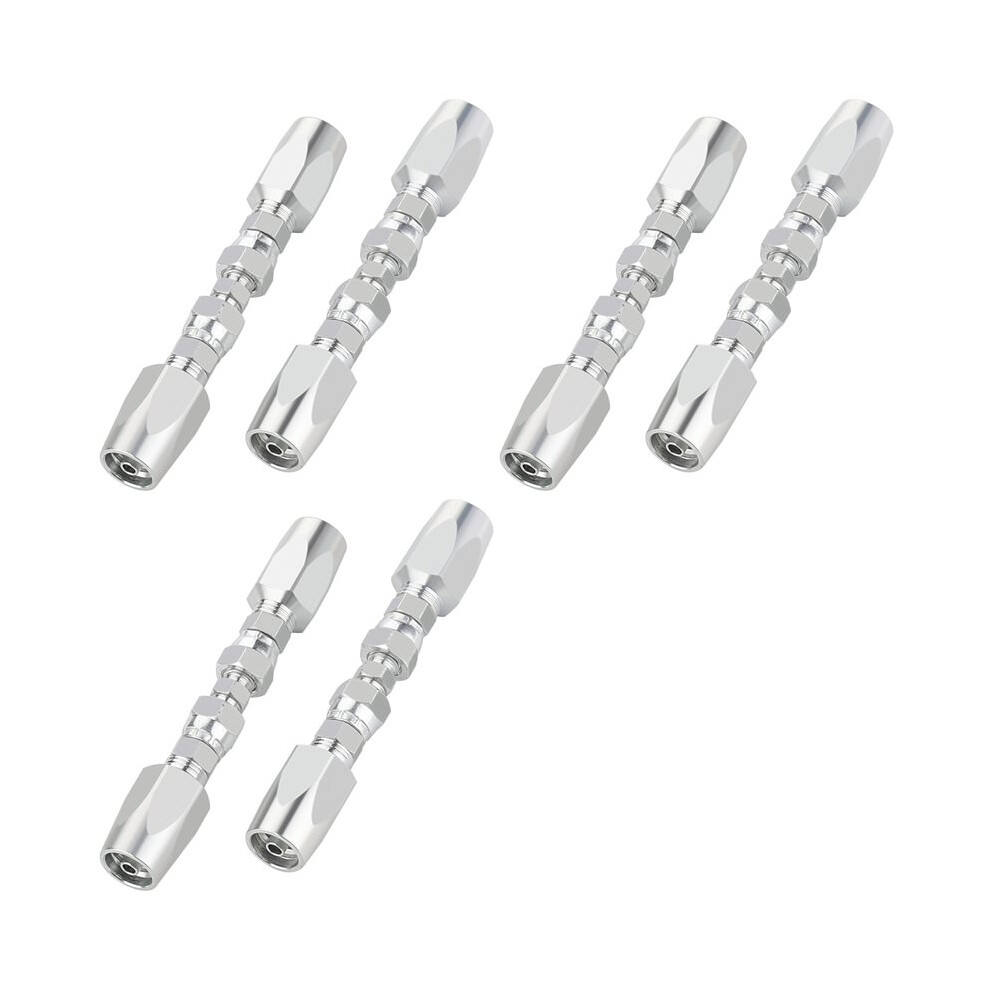 6Pcs Hydraulic Hose Repair Kit, Reusable, 2-Wire Reusable Hydraulic Repair Fitting 1/4Inch 6031146269505