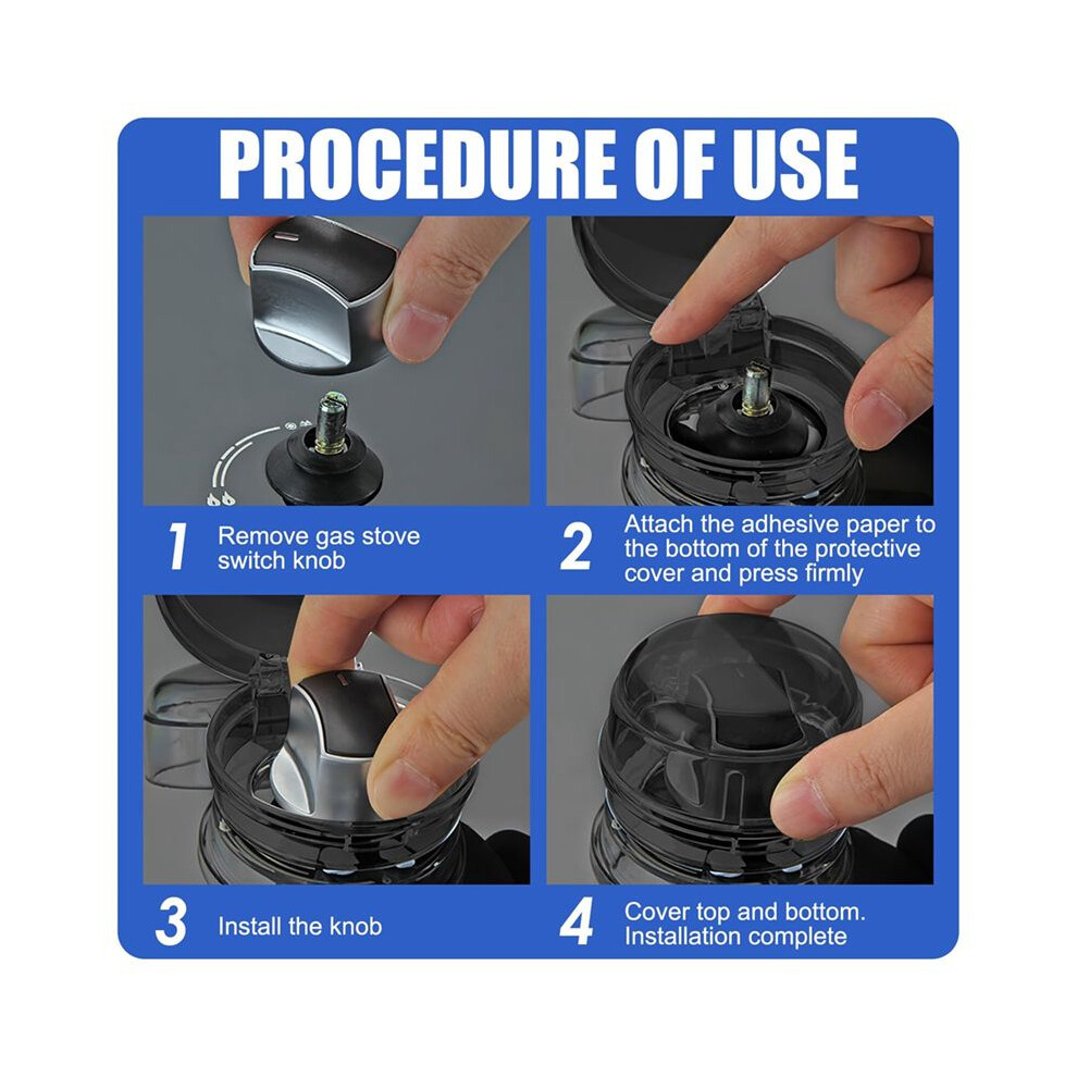 6 Pack Stove Knob Safe Covers, Universal Transparent Child Proof Stove Knob Covers,Heat-Resistant Gas Stove Cover Black 6034088825389