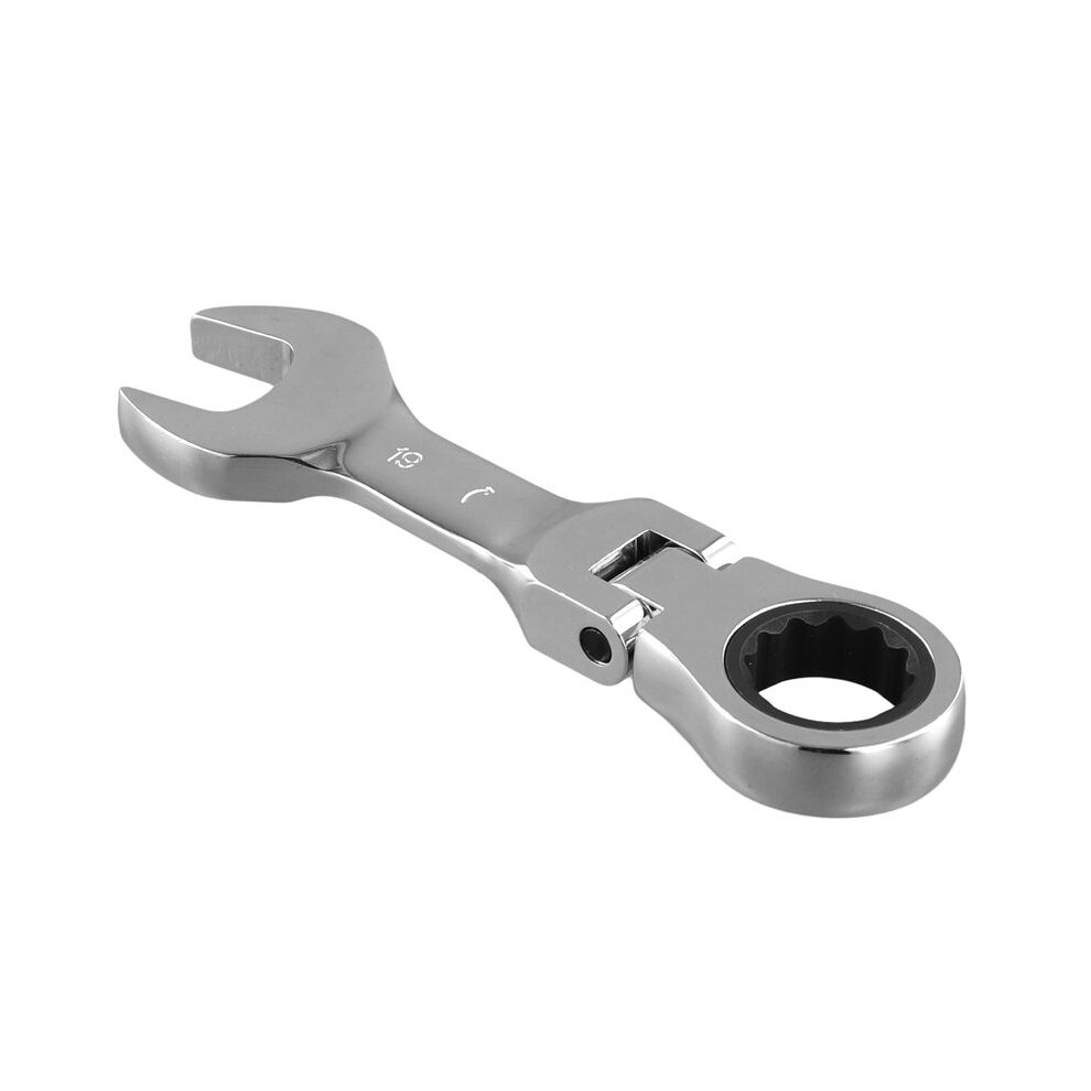 Short Handle Ratchet Wrench With Movable ,Quick Dual-Purpose Open End Wrench,Hardware Tool, Labor-Saving Wrench 19Mm 6031015874984