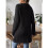 Offene Vorderseite Damen Lässiger Herbstpullover Langarm mit Taschen Pullover Strickjacke Schwarz L 6