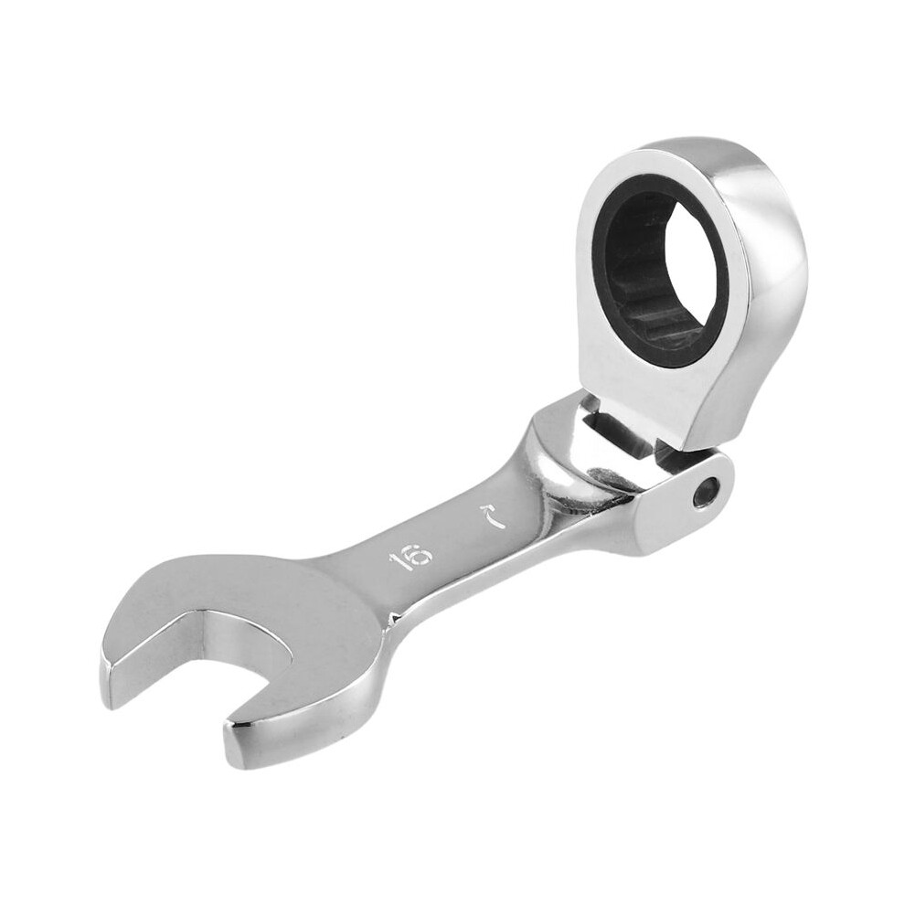 Short Handle Ratchet Wrench With Movable ,Quick Dual-Purpose Open End Wrench,Hardware Tool, Labor-Saving Wrench 16Mm 4712507388692