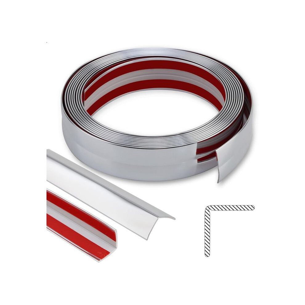 Shiny Multifunctional Molding Trim, Peel And Stick Inside Outside Corner Guards For Wall Table Door Frame Silver 4713120653563