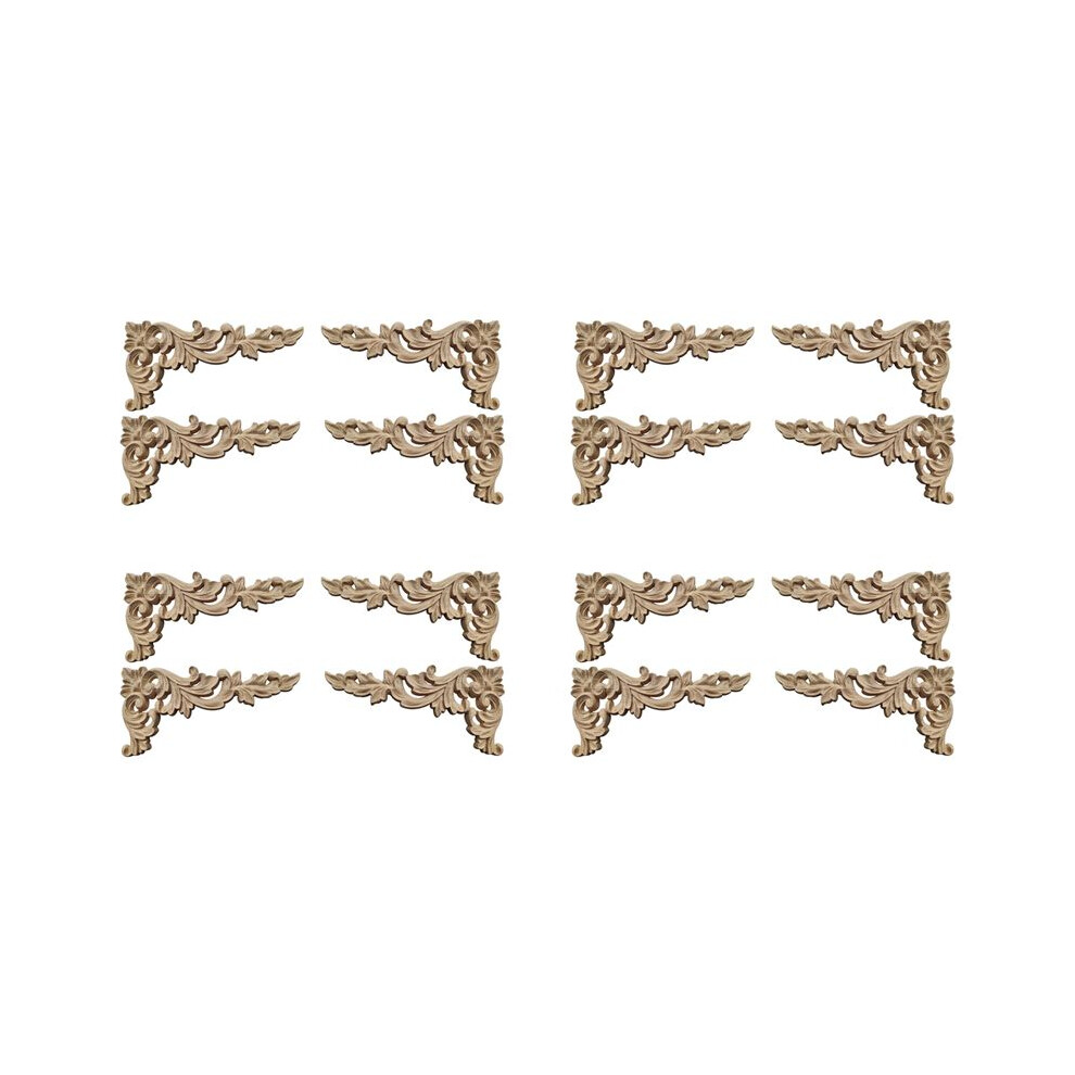 16Pcs Wood Carved Corner Onlay Applique Unpainted Frame Cupboard Cabinet Decal For Home Furniture Decoration B 6031612580424