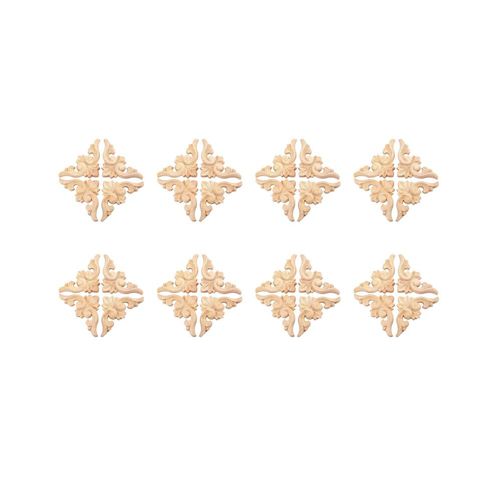 32Pcs 6 X 6Cm European Style Wood Carved Corner Onlay Applique Furniture Unpainted Door Decor 4712683157617