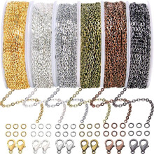 Chains Jewelry Making Supplies, 9.8ft Cable Link Chains for Making Jewelry Necklace Earring Bracelet Findings DIY Kit