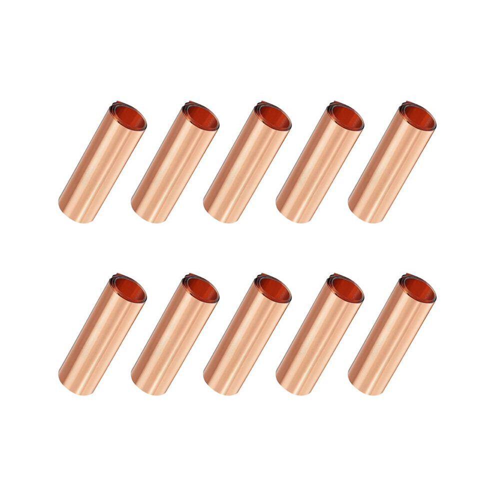 10X Copper Sheet Roll, Metal Foil Plate 1000mm x 100mm x 0.01mm