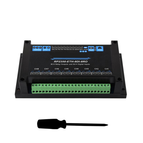 RP2350 Dual-Core Double-Frame Industrial Control Board 8-Channel Network Relay Supports Digital Input with Isolation B