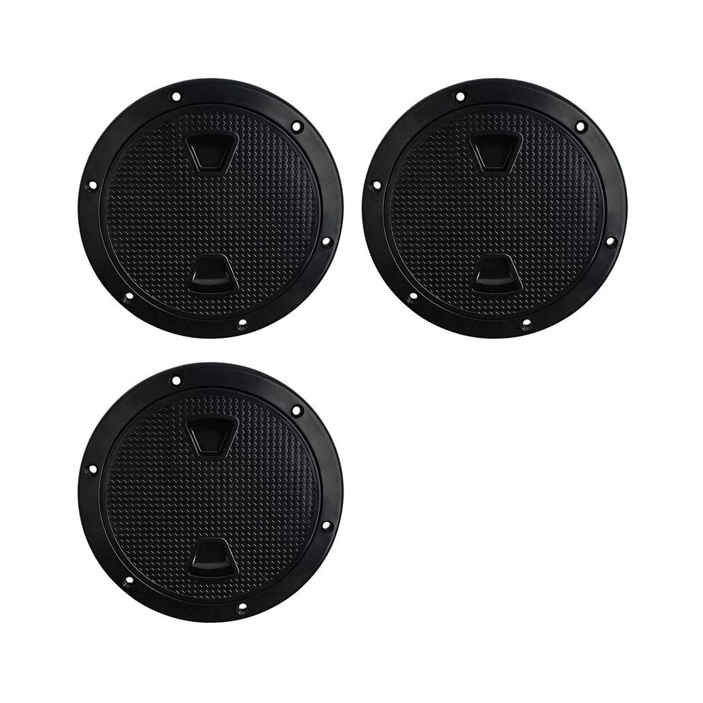 3X Circular Non Slip Inspection Hatch-Boat Hatch Deck Plate With Detachable Cover For Rv Marine Boat Kayaks-4Inch Black 4711612166607