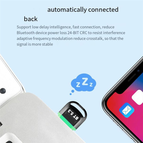 USB  5.3 Adapter Transmitter Wireless Audio Receiver Free Drive for PC Laptop Speaker Mouse Keyboard 2