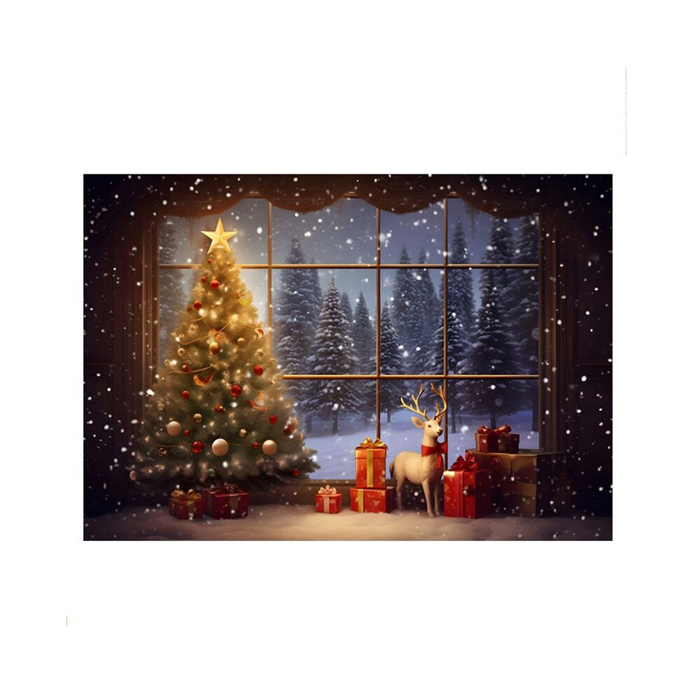 210X150cm Christmas Background Cloth Christmas Tree Snowflake Party Decoration Children Photography Background Cloth,G 4714218401035