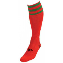 (7 UK-11 UK, Red/Green) Precision Unisex Adult 3 Stripe Pro Football Socks