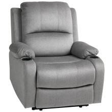 Recliner Armchair for Living Room, Recliner Chair with Cup Holder Grey