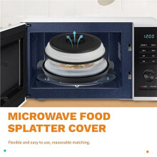 Microwave Food Splatter Cover Foldable Multifunction Collapsible Guard Kitchen Gadget Colander for Meal Steaming Tray