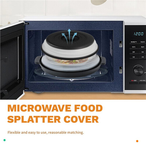 Microwave Food Splatter Cover Foldable Multifunction Collapsible Guard Kitchen Gadget Colander for Meal Steaming Tray