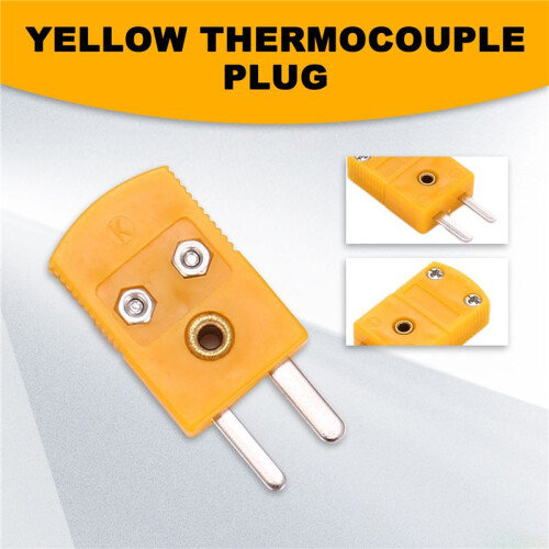 5Pcs plug de Temperature de Capteur de Thermocouple du type K de Circuits RTD Jaune 1
