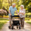 4 Wheel Rollator Walker, Adjustable Mobility Walker with Bag,Gold Tone 4