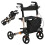 4 Wheel Rollator Walker, Adjustable Mobility Walker with Bag,Gold Tone 1