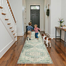 (Green Traditional, 60 X 220 cm-Runner) Extra Large Rugs Traditional Carpets for Living Room Bedroom