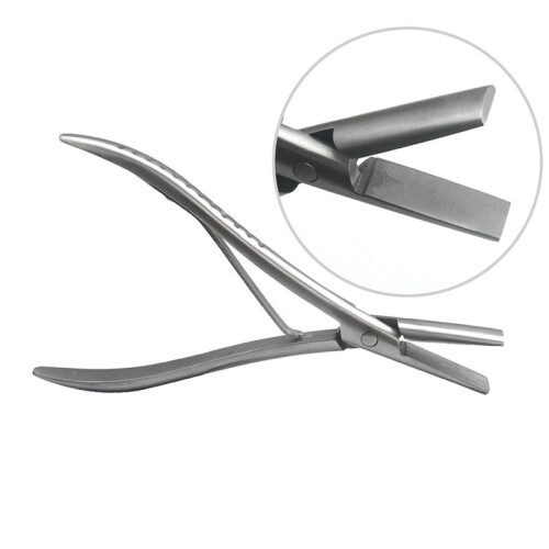 Alicate de Extensão de Cabelo com Grampo de Aço Inoxidável Prateado de 7 Polegadas com Ranhuras Suaves e Ferramentas de Extensão de Cabelo de 1