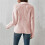 Damen Zopfmusterpullover Langarm V-Ausschnitt Pullover Tops Lässige Pullover Shirts Herbstmode Outfits Rosa XL 4