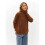 Damenpullover Herbst Winter Viertelreißverschluss Lässiger Gerippter Zopfmusterpullover Karamell Einheitsgröße 4
