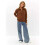 Damenpullover Herbst Winter Viertelreißverschluss Lässiger Gerippter Zopfmusterpullover Karamell Einheitsgröße 5