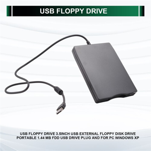 Unidade de Disquete USB de 3,5 Polegadas USB Unidade de Disquete Externa PortáTil de 1,44 MB FDD Plug de Unidade USB e para PC com Windows XP 1