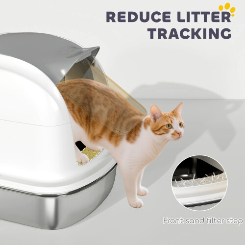 Stainless Steel Cat Litter Tray with Lid 1