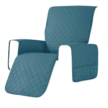 Housse réversible pour fauteuil inclinable avec poches latérales, lavable