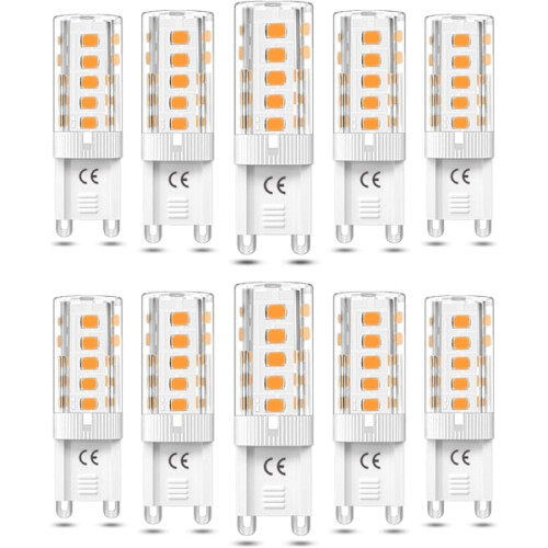 Lot de 10 ampoules LED G9 5W 3000K blanc chaud