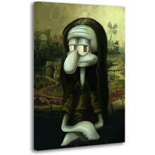 Squidward Mona Lisana, canvas-taulu, kehystämätön, 20x30cm