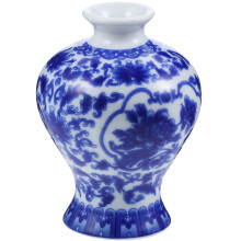 Vase en céramique bleue et blanche 10,5 cm