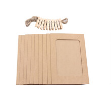 Ensemble de 10 cadres photo suspendus en papier avec corde et pinces