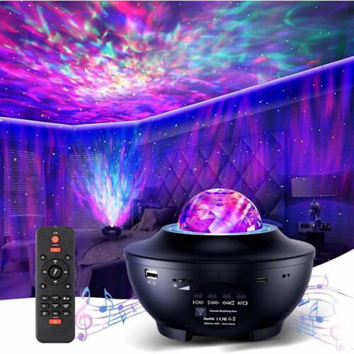 Lâmpada Galaxy com projetor LED e alto-falante Bluetooth