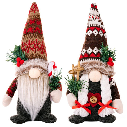 Décoration de Noël Gnome en tissu de 28 cm