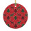 Ceramic Christmas Ornament 2.9" Round Gold String 1