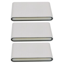 Lot de 3 appliques murales LED blanc chaud 12 W IP65 aluminium