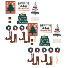 Ensemble de plateaux décoratifs rustiques en bois à plusieurs niveaux – Home Sweet Home