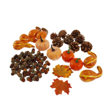 Ensemble de décorations d'Halloween : citrouilles en mousse et feuilles d'érable