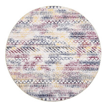 Tapis rond bohème Garvee 3x3 pieds, motif marocain, machine