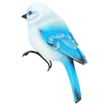Gealterte Harz-Vogel-Hof-Skulptur, Außendekoration,-Blau