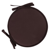 Okrúhly vankúš na stoličku s popruhmi, kávový, 38 cm