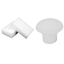 50x Plastic Round Shaped Cover Screw Cap Lid White & 10 Pieces Magic Sponge Eraser Kitchen Duster
