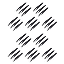 30 Pcs Black Plastic Electronic Pointy Tip Anti-Static Tweezers