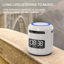 Réveil portable Bluetooth 5.0 avec radio FM et entrée auxiliaire