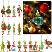 Grinch Resin Christmas Tree Pendant Ornament Black