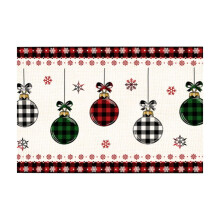 Juledørmåtte i polyester med festligt design, 60x40 cm